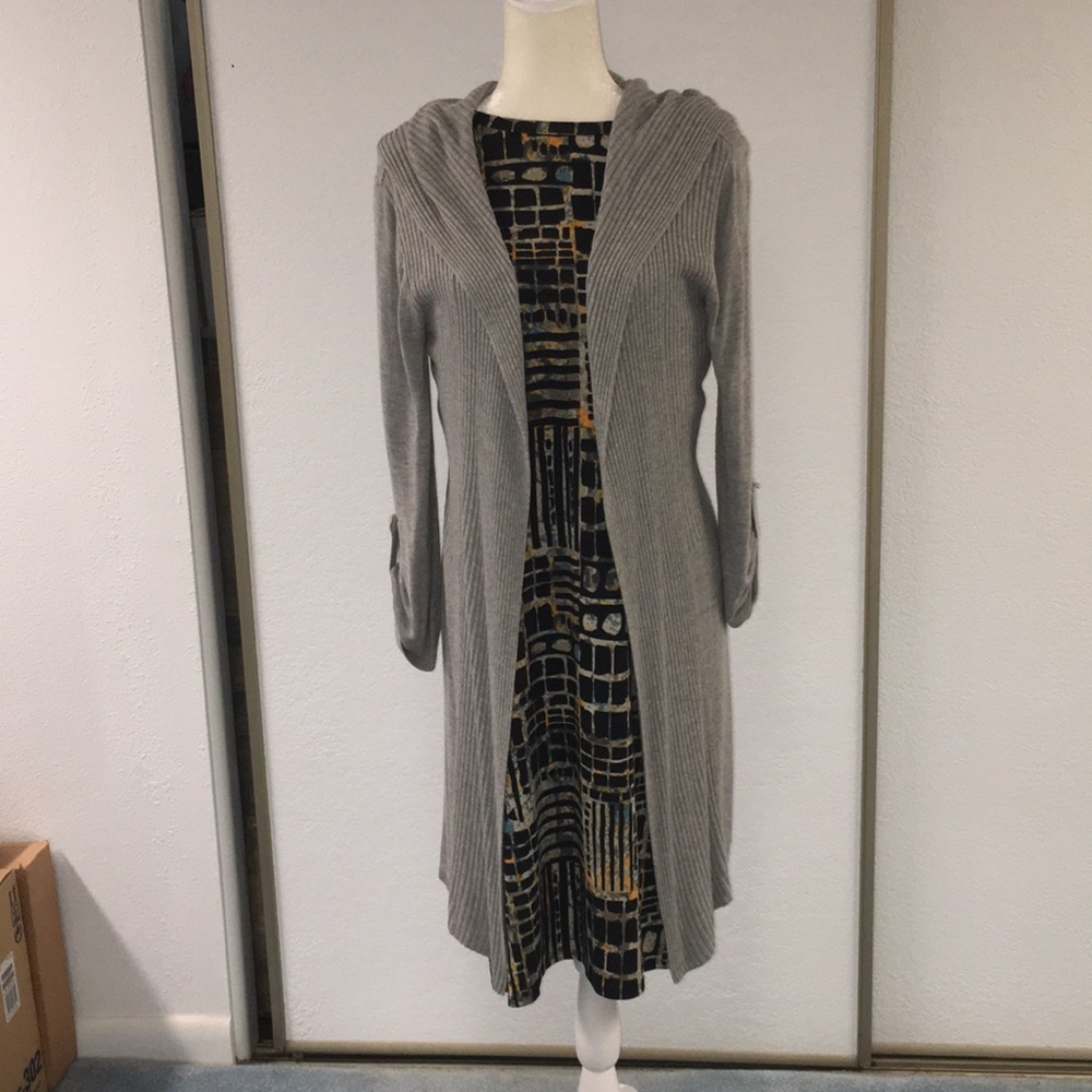 Ava long grey cardigan